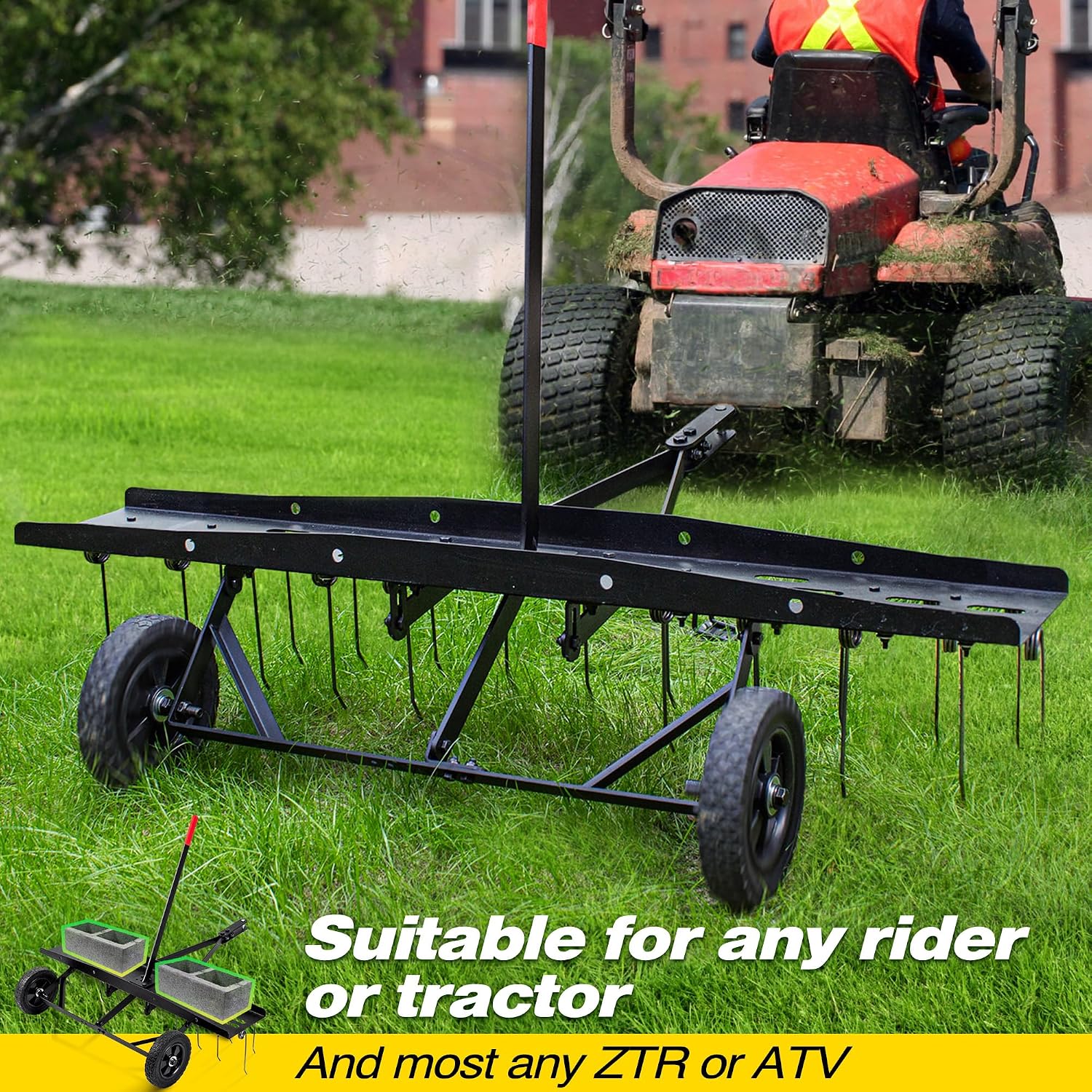 Tow Behind Lawn Dethatcher Rak - Heavy Equipment Attachments review and price